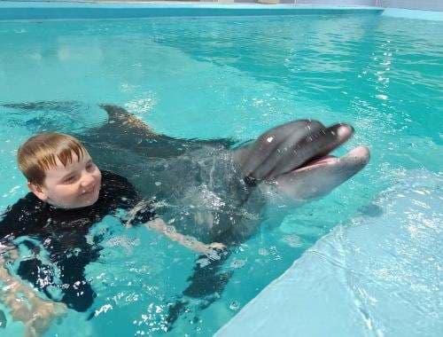 Миша Кононенко прошёл реабилитацию в дельфинарии «Морская звезда» города Сочи